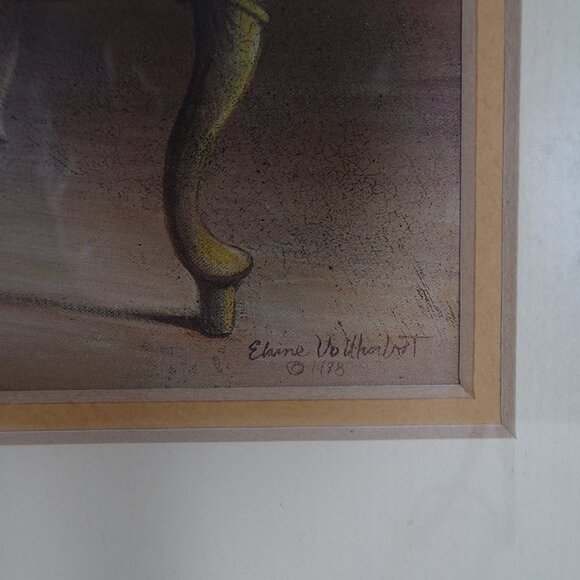 Westie Dog Print Chinoiserie by Elaine Vollherbst Gold Frame Matted 15" x 12.5" - Picture 5 of 9